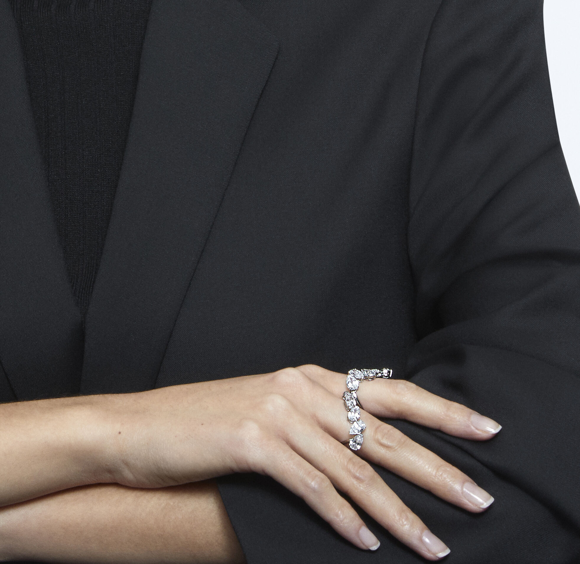 swarovski طقم خواتم millenia كوكتيل، لون أبيض، طلاء روديوم